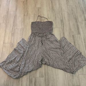 Free People Little Of Your Love Jumpsuit Black White Floral WOMENS medium